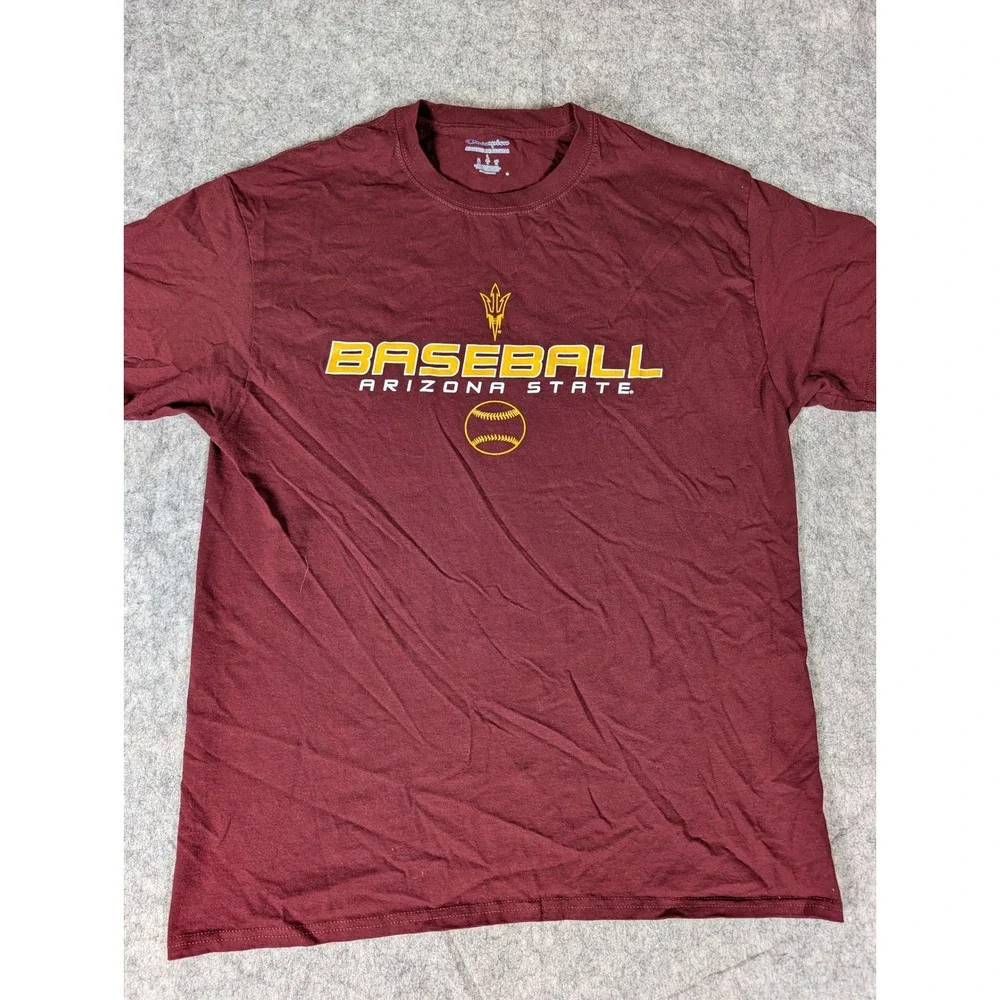 Champion Arizona State Sun Devils Baseball Maroon Graphic T-Shirt Mens L